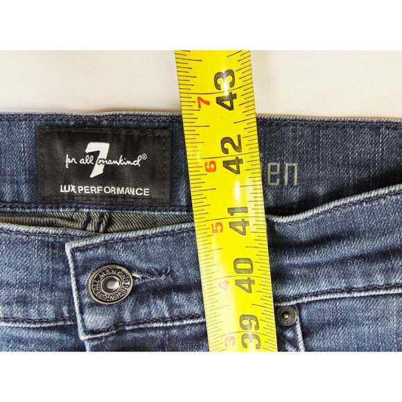 7 For All Mankind Luxe Performance Adrien Size 31X33 Mens Blue Denim Logo Jeans - Picture 5 of 11